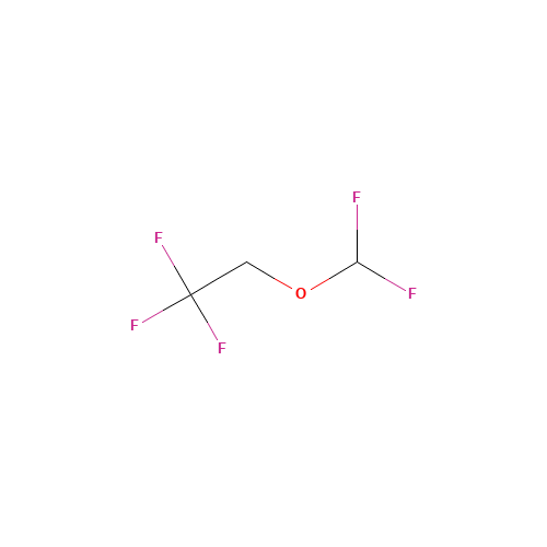 DIFLUOROMETHYL 2,2,2-TRIFLUOROETHYL ETHER (CAS: 1885-48-9) - Chemical Structure and Molecular Formula 