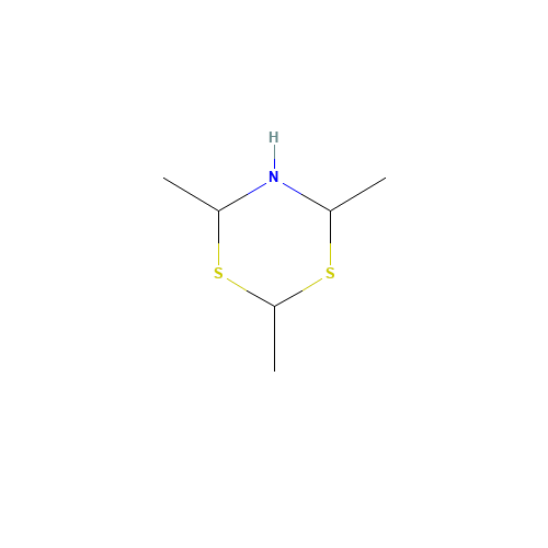 Dihydro-2,4,6-trimethyl-4H-1,3,5-dithiazine (CAS: 94944-51-1) - Chemical Structure and Molecular Formula 