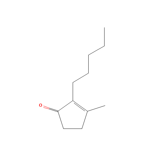 2-Pentyl-3-methyl-2-cyclopenten-1-one (CAS: 1128-08-1) - Chemical Structure and Molecular Formula 