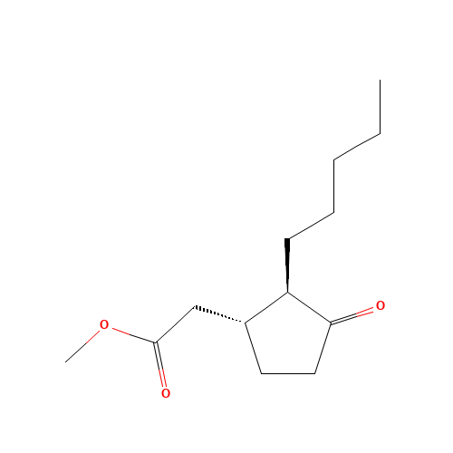 methyl (1R-trans)-3-oxo-2-pentylcyclopentaneacetate (CAS: 2630-39-9) - Chemical Structure and Molecular Formula 