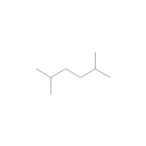 2,5-DIMETHYLHEXANE (CAS: 592-13-2) - Chemical Structure and Molecular Formula 