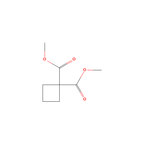 DIMETHYL 1,1-CYCLOBUTANEDICARBOXYLATE (CAS: 10224-72-3) - Chemical Structure and Molecular Formula 