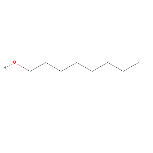 3,7-DIMETHYL-1-OCTANOL (CAS: 106-21-8) - Chemical Structure and Molecular Formula 