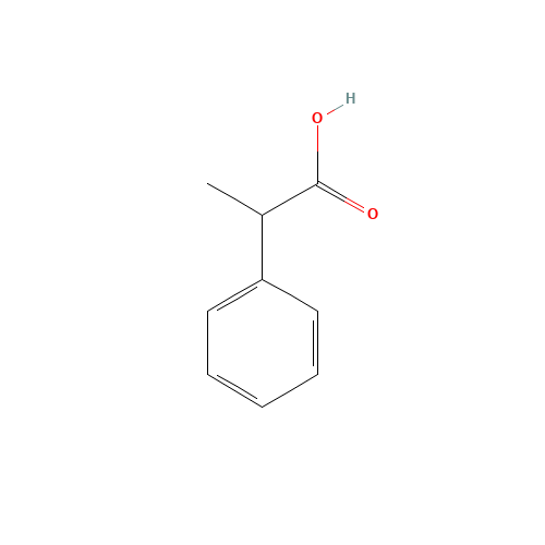DL-2-Phenylpropionic acid (CAS: 492-37-5) - Chemical Structure and Molecular Formula 