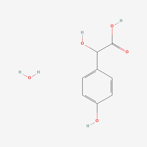 DL-4-HYDROXYMANDELIC ACID MONOHYDRATE (CAS: 7198-10-9) - Chemical Structure and Molecular Formula 