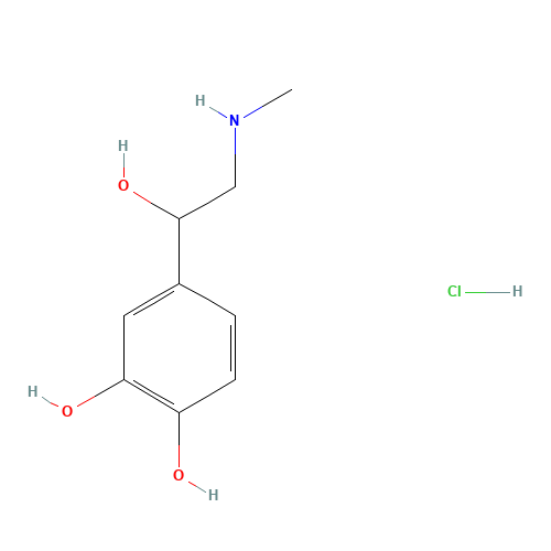 DL-ADRENALINE HYDROCHLORIDE (CAS: 329-63-5) - Chemical Structure and Molecular Formula 