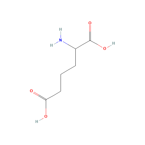 DL-2-AMINOADIPIC ACID (CAS: 542-32-5) - Chemical Structure and Molecular Formula 