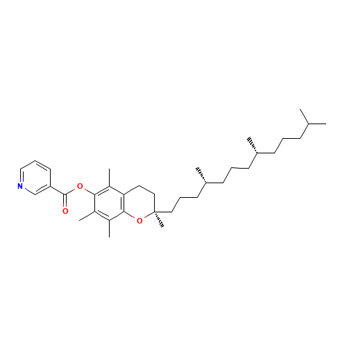 [2R*(4R*,8R*)]-(+/-)-3,4-Dihydro-2,5,7,8-tetramethyl-2-(4,8,12-trimethyltridecyl)-2H-1-benzopyran-6-yl nicotinate (CAS: 51898-34-1) - Related Chemical Product