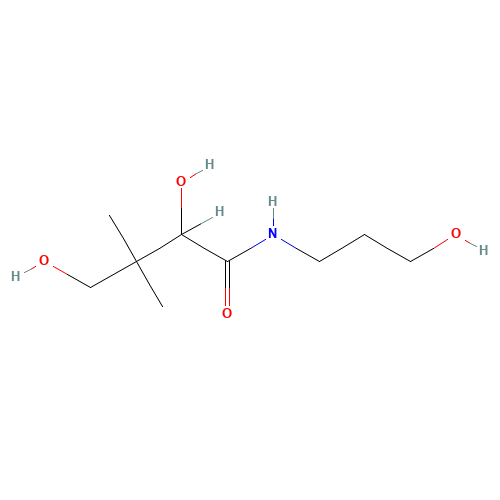 Panthenol (CAS: 16485-10-2) - Chemical Structure and Molecular Formula 