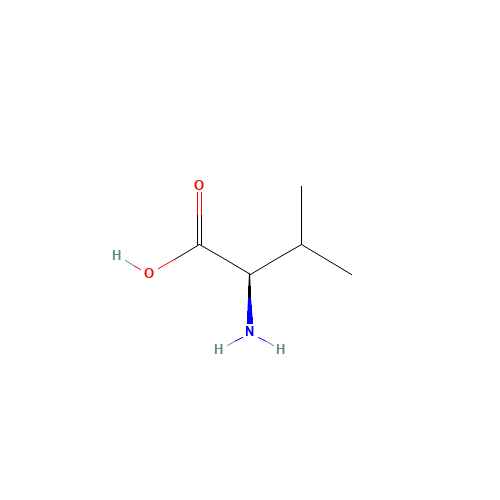 D-Valine (CAS: 640-68-6) - Chemical Structure and Molecular Formula 