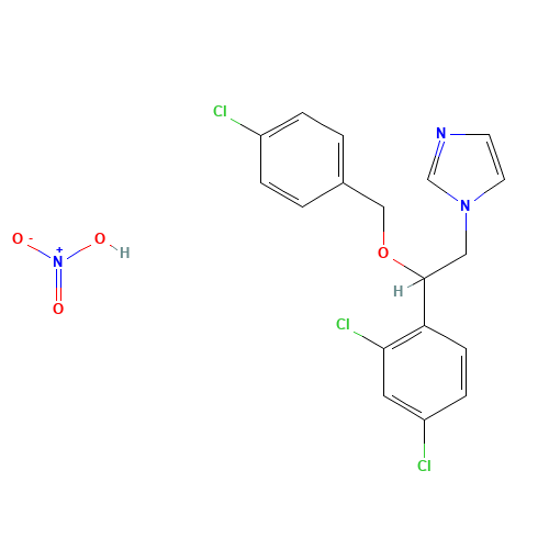 Econazole nitrate (CAS: 68797-31-9) - Chemical Structure and Molecular Formula 