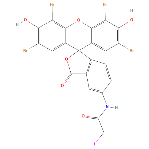EOSIN-5-IODOACETAMIDE (CAS: 69414-31-9) - Chemical Structure and Molecular Formula 