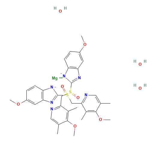 Esomeprazole magnesium trihydrate (CAS: 217087-09-7) - Chemical Structure and Molecular Formula 