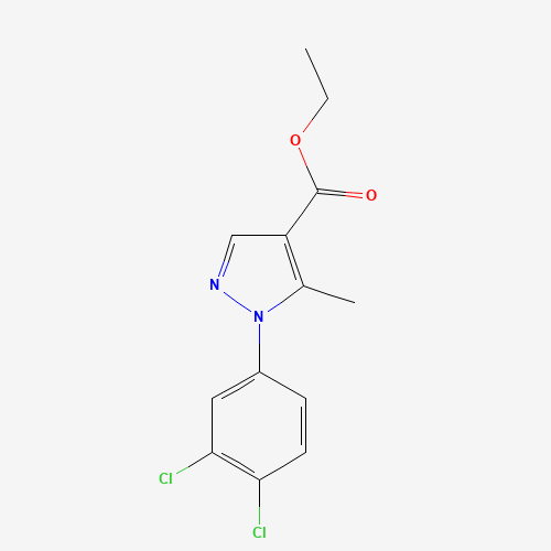 ETHYL 1-(3,4-DICHLOROPHENYL)-5-METHYL-1H-PYRAZOLE-4-CARBOXYLATE (CAS: 208944-53-0) - Chemical Structure and Molecular Formula 