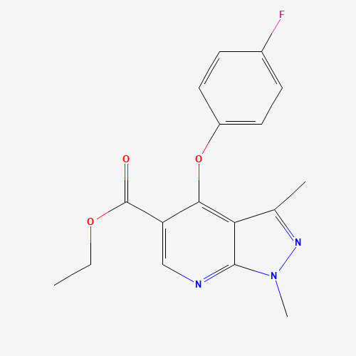 ETHYL 1,3-DIMETHYL-4-(4-FLUOROPHENOXY)-1H-PYRAZOLO[3,4-B]PYRIDINE-5-CARBOXYLATE (CAS: 174842-35-4) - Related Chemical Product
