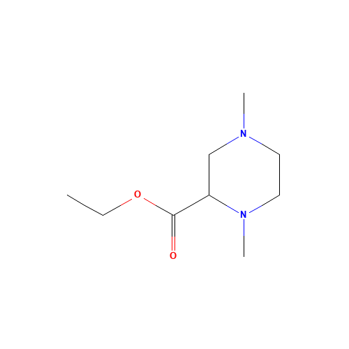 Ethyl 1,4-dimethylpiperazine-2-carboxylate (CAS: 90729-01-4) - Chemical Structure and Molecular Formula 