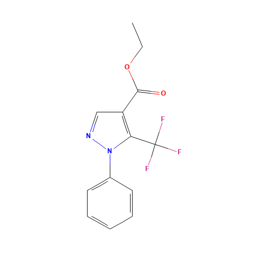 ETHYL 2-PHENYL-3-(TRIFLUOROMETHYL)PYRAZOLE-4-CARBOXYLATE (CAS: 112055-34-2) - Chemical Structure and Molecular Formula 