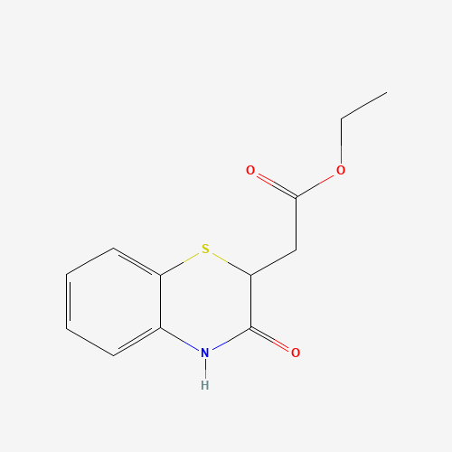 ETHYL 2-(3-OXO-3,4-DIHYDRO-2H-1,4-BENZOTHIAZIN-2-YL) ACETATE (CAS: 82191-17-1) - Chemical Structure and Molecular Formula 