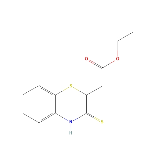 ETHYL 2-(3-THIOXO-3,4-DIHYDRO-2H-1,4-BENZOTHIAZIN-2-YL)ACETATE (CAS: 2832-87-3) - Chemical Structure and Molecular Formula 