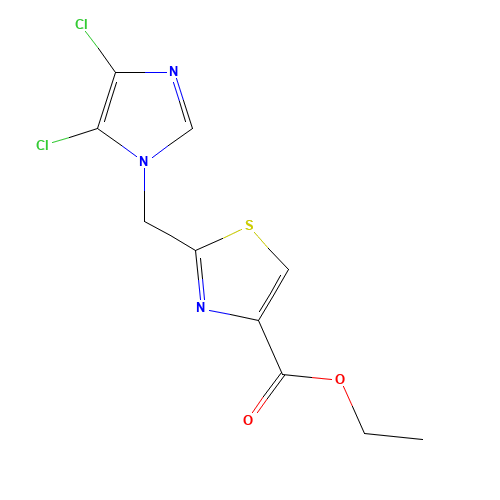 ETHYL 2-[(4,5-DICHLORO-1H-IMIDAZOL-1-YL)METHYL]-1,3-THIAZOLE-4-CARBOXYLATE (CAS: 175202-20-7) - Chemical Structure and Molecular Formula 