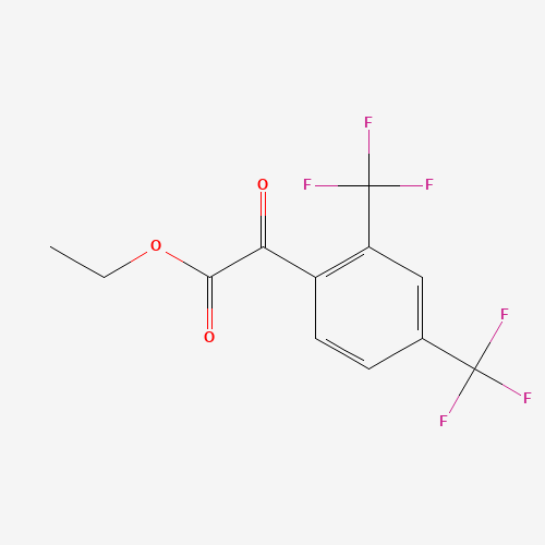 ETHYL 2-[2,4-BIS(TRIFLUOROMETHYL)PHENYL]-2-OXOACETATE (CAS: 306936-81-2) - Chemical Structure and Molecular Formula 