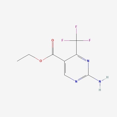 ETHYL 2-AMINO-4-(TRIFLUOROMETHYL)PYRIMIDINE-5-CARBOXYLATE (CAS: 149771-09-5) - Chemical Structure and Molecular Formula 