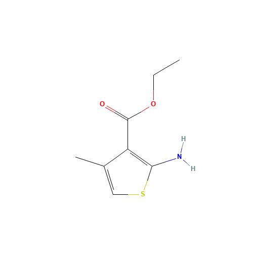 ETHYL 2-AMINO-4-METHYLTHIOPHENE-3-CARBOXYLATE (CAS: 43088-42-2) - Chemical Structure and Molecular Formula 