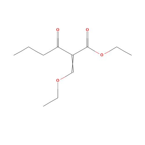 ETHYL 2-BUTYRYL-3-ETHOXYACRYLATE (CAS: 125500-84-7) - Chemical Structure and Molecular Formula 