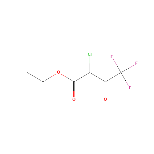 Ethyl 2-chloro-4,4,4-trifluoroacetoacetate (CAS: 363-58-6) - Chemical Structure and Molecular Formula 