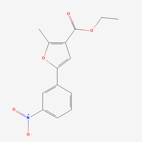 ETHYL 2-METHYL-5-(3-NITROPHENYL)-3-FUROATE (CAS: 175276-71-8) - Chemical Structure and Molecular Formula 