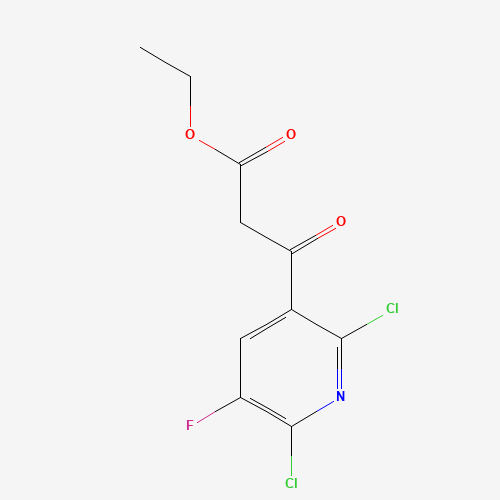 Ethyl 2,6-dichloro-5-fluoro-pyridine-3-acetoacetate (CAS: 96568-04-6) - Chemical Structure and Molecular Formula 