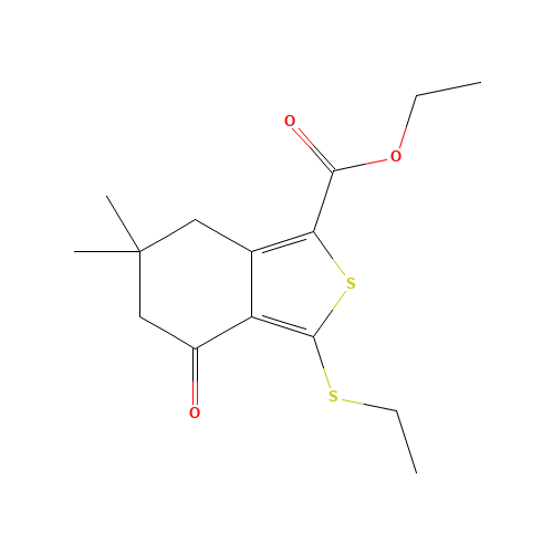 ETHYL 3-(ETHYLTHIO)-6,6-DIMETHYL-4-OXO-4,5,6,7-TETRAHYDROBENZO[C]THIOPHENE-1-CARBOXYLATE (CAS: 172516-43-7) - Related Chemical Product