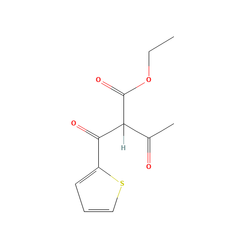 3-OXO-2-(THIOPHENE-2-CARBONYL)-BUTYRIC ACID ETHYL ESTER (CAS: 13892-51-8) - Chemical Structure and Molecular Formula 