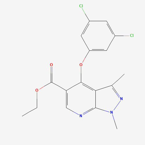 ETHYL 4-(3,5-DICHLOROPHENOXY)-1,3-DIMETHYL-1H-PYRAZOLO[3,4-B]PYRIDINE-5-CARBOXYLATE (CAS: 174842-36-5) - Related Chemical Product