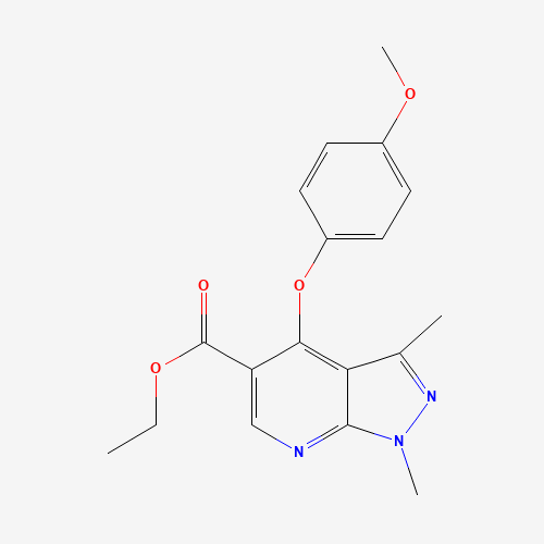 ETHYL 4-(4-METHOXYPHENOXY)-1,3-DIMETHYL-1H-PYRAZOLO[3,4-B]PYRIDINE-5-CARBOXYLATE (CAS: 174842-34-3) - Related Chemical Product