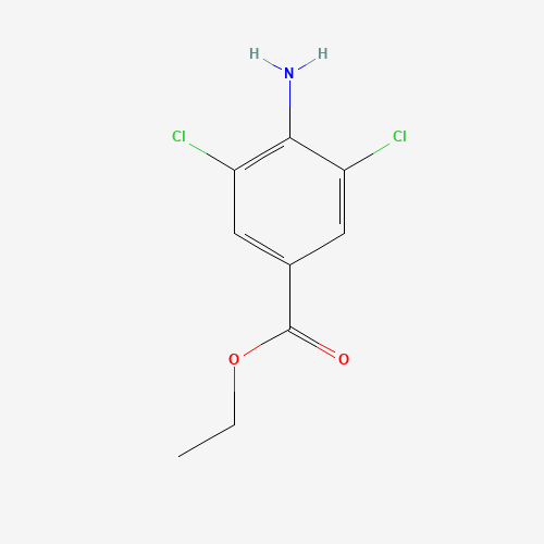 3,5-DICHLORO-4-AMINOBENZOIC ACID ETHYL ESTER (CAS: 74878-31-2) - Chemical Structure and Molecular Formula 