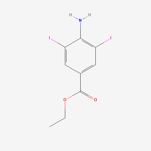 ETHYL 4-AMINO-3,5-DIIODOBENZOATE (CAS: 5400-81-7) - Chemical Structure and Molecular Formula 