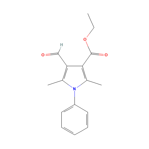 ETHYL 4-FORMYL-2,5-DIMETHYL-1-PHENYL-1H-PYRROLE-3-CARBOXYLATE (CAS: 175276-52-5) - Chemical Structure and Molecular Formula 
