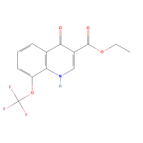 ETHYL 4-HYDROXY-8-(TRIFLUOROMETHOXY)QUINOLINE-3-CARBOXYLATE (CAS: 175278-35-0) - Chemical Structure and Molecular Formula 