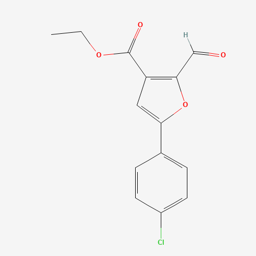 ETHYL 5-(4-CHLOROPHENYL)-2-FORMYL-3-FUROATE (CAS: 175276-64-9) - Chemical Structure and Molecular Formula 