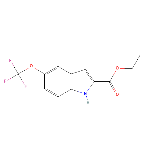 ETHYL 5-(TRIFLUOROMETHOXY)INDOLE-2-CARBOXYLATE (CAS: 175203-82-4) - Chemical Structure and Molecular Formula 