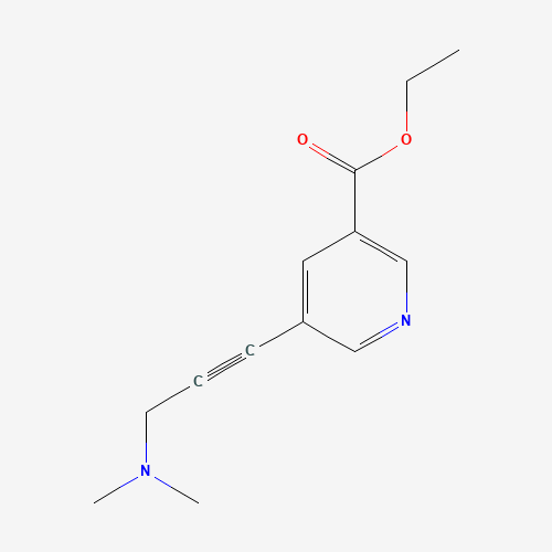 ETHYL 5-[3-(DIMETHYLAMINO)PROP-1-YNYL]NICOTINATE (CAS: 175203-71-1) - Chemical Structure and Molecular Formula 