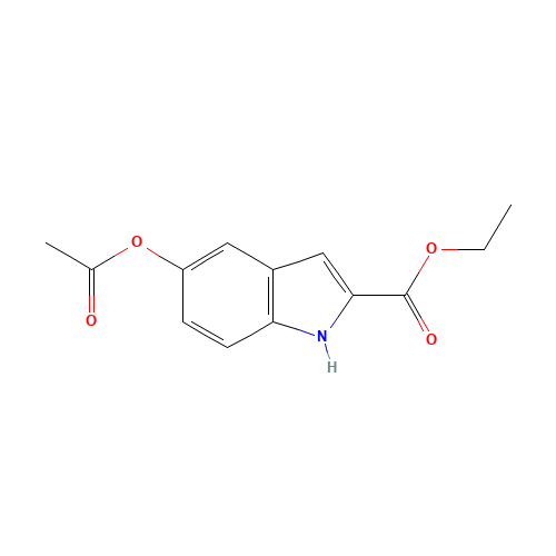 ETHYL 5-ACETOXYINDOLE-2-CARBOXYLATE (CAS: 31720-89-5) - Chemical Structure and Molecular Formula 