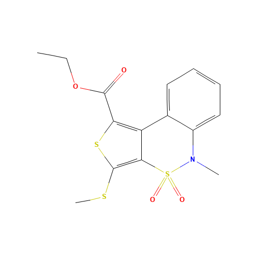 ETHYL 5-METHYL-3-(METHYLTHIO)-4,4-DIOXO-4,5-DIHYDRO-4LAMBDA6-BENZO[C]THIENO[3,4-E][1,2]THIAZINE-1-CARBOXYLATE (CAS: 175276-42-3) - Related Chemical Product