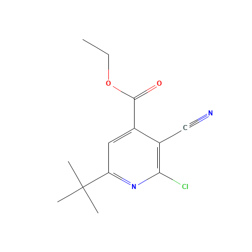 ETHYL 6-(TERT-BUTYL)-2-CHLORO-3-CYANOISONICOTINATE (CAS: 175204-47-4) - Chemical Structure and Molecular Formula 