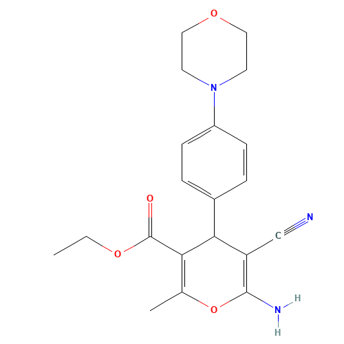 ETHYL 6-AMINO-5-CYANO-2-METHYL-4-(4-MORPHOLINOPHENYL)-4H-PYRAN-3-CARBOXYLATE (CAS: 368870-01-3) - Related Chemical Product