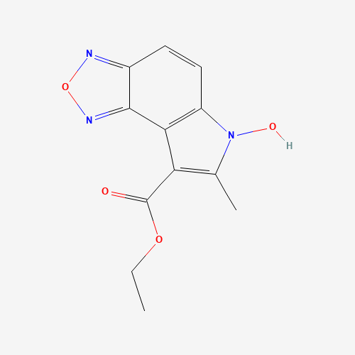 ETHYL 6-HYDROXY-7-METHYL-6H-[1,2,5]OXADIAZOLO[3,4-E]INDOLE-8-CARBOXYLATE (CAS: 159325-86-7) - Chemical Structure and Molecular Formula 