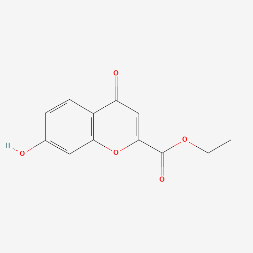 ETHYL 7-HYDROXY-4-OXO-4H-CHROMENE-2-CARBOXYLATE (CAS: 23866-72-0) - Chemical Structure and Molecular Formula 