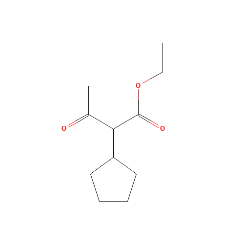 ETHYL A-ACETYLCYCLOPENTANEACETATE (CAS: 1540-32-5) - Chemical Structure and Molecular Formula 