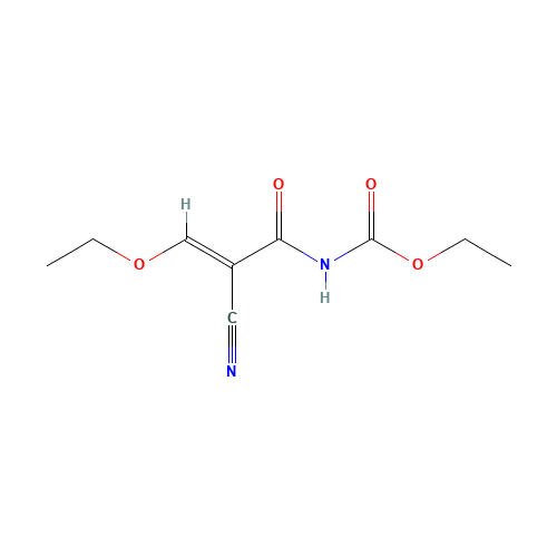 ETHYL N-(2-CYANO-3-ETHOXYACRYLOYL)CARBAMATE (CAS: 1187-34-4) - Chemical Structure and Molecular Formula 